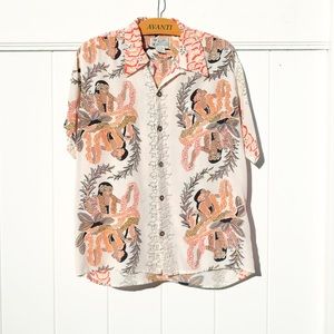 Vintage Silk Avanti Aloha Shirt - “Lei Maiden"